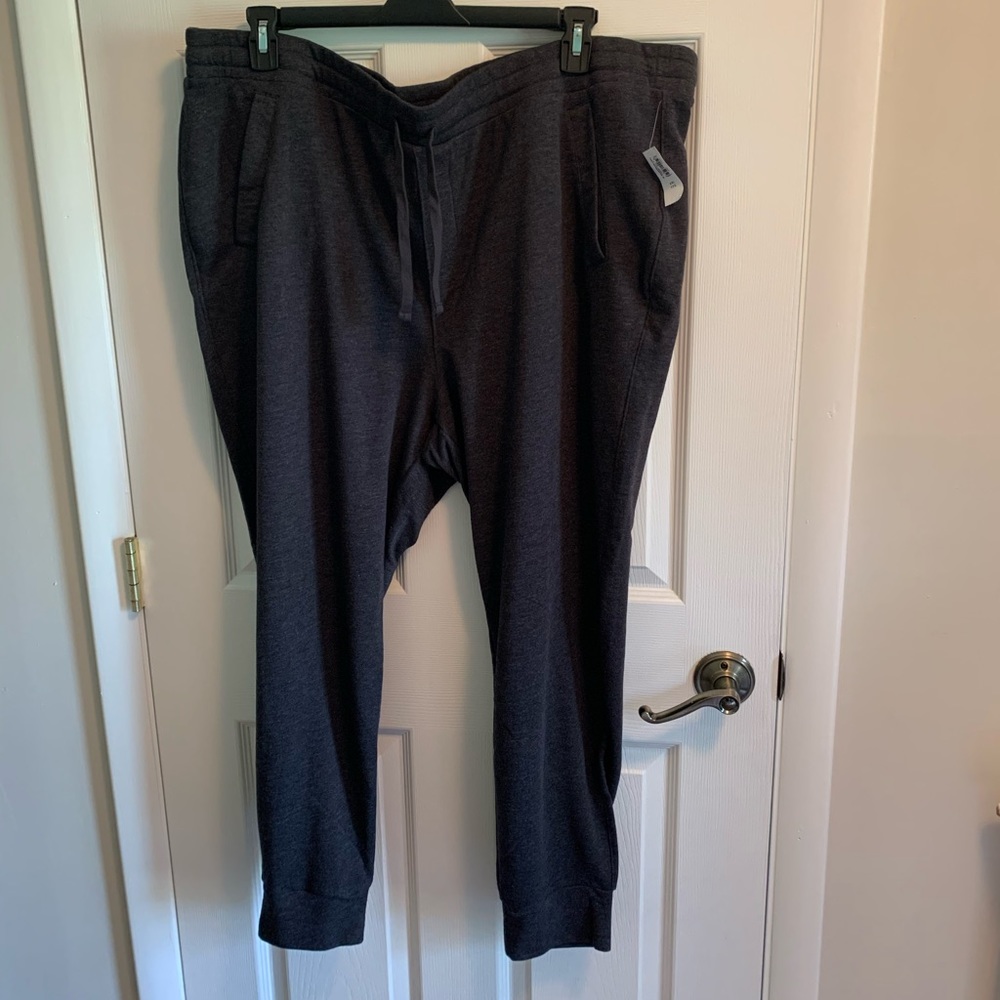 Charcoal Gray fitted ankle sweatpants